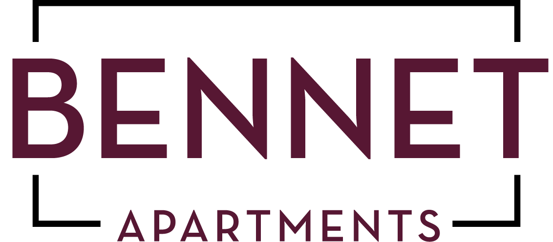 The image is a logo for Bennett Apartments.